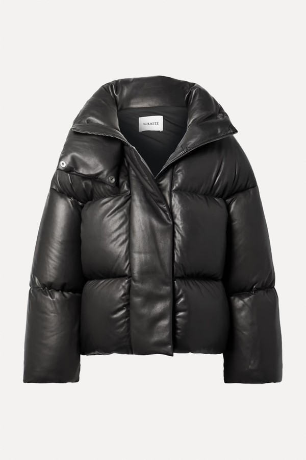 Raphael Quilted Leather Down Jacket from Khaite