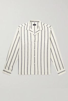 Camp-Collar Striped Woven Shirt from Club Monaco