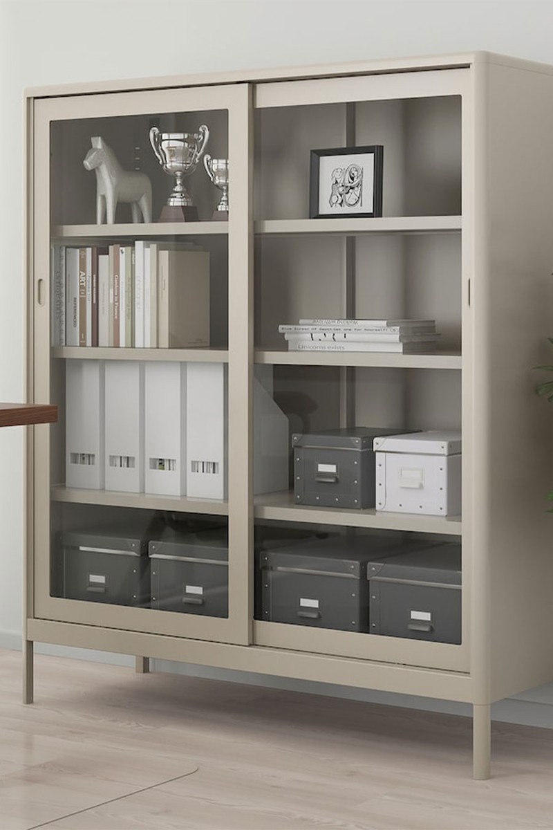 Idåsen Cabinet With Sliding Glass Doors