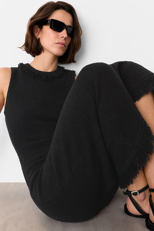 Fringe Detail Knitted Dress