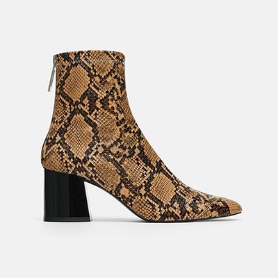 Animal High Heel Ankle Boots from Zara