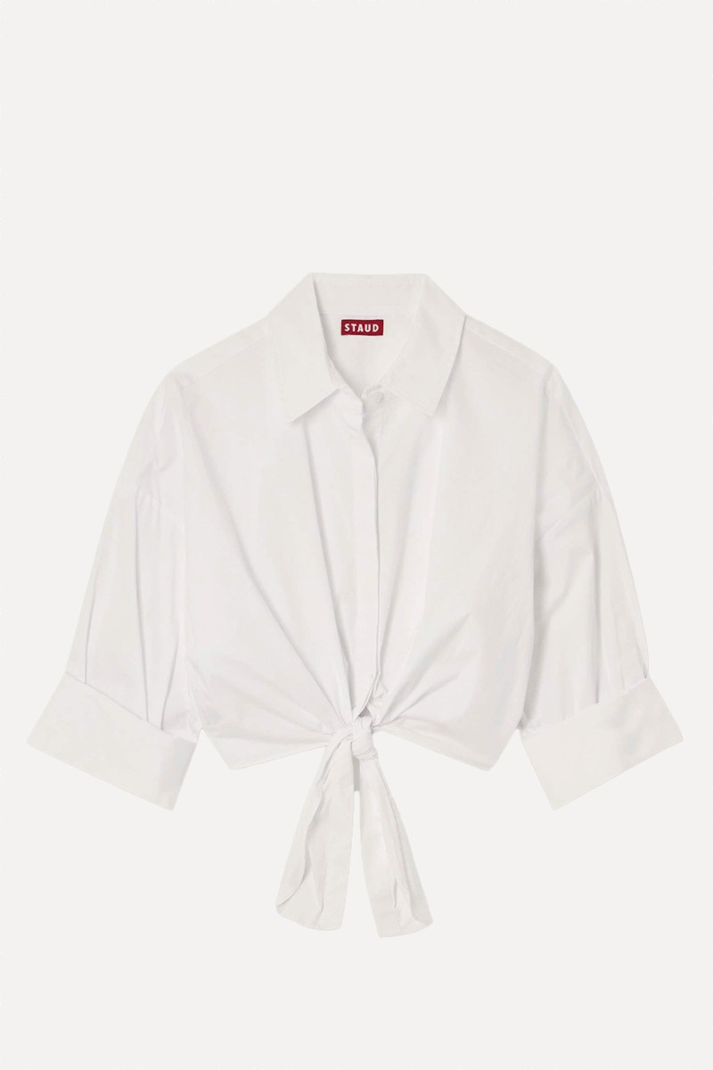 Lisa Knotted Cotton Poplin Shirt from Staud