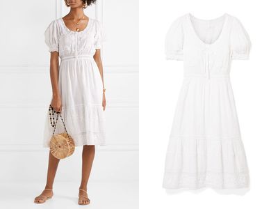 Wendy Lace-Trimmed Embroidered Cotton-Voile Dress from LoveShackFancy