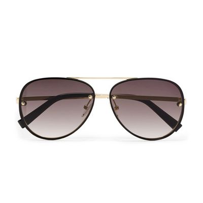 Hyperspace Aviator-Style Gold-Tone Sunglasses from Le Specs