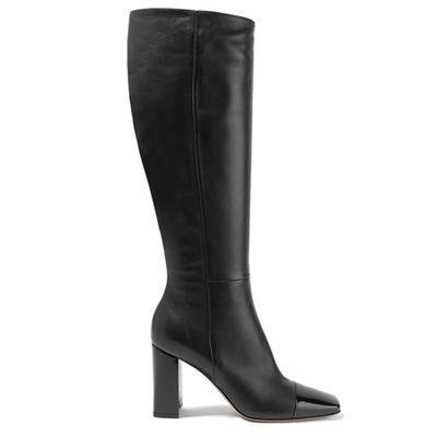 85 Smooth & Patent-Leather Knee Boots from Gianvito Rossi