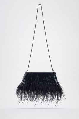 Rhinestones & Feathers Handbag  from Zara