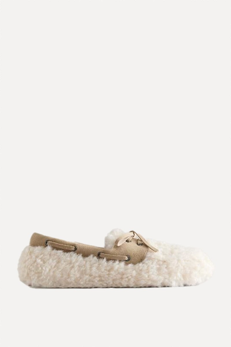 Faux Shearling Leather Loafer Slippers from Zara Home