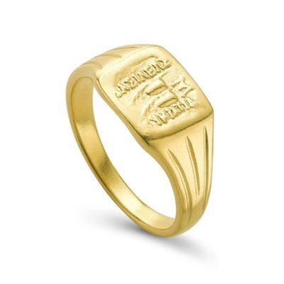 Gold Square Coin Signet Ring from Missoma