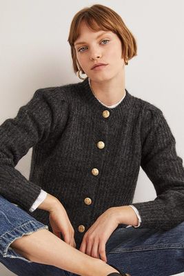 Ribbed Gold Button Cardigan, £98 | Boden