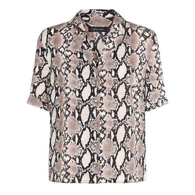Brown Snakeskin Print T-shirt from New Look