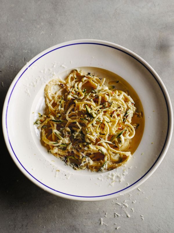Spaghetti With Courgettes, Rosemary & Mascarpone