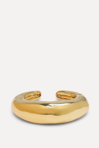 14ct Gold-Plated Molten Hinged Cuff Bracelet from Alexis Bittar