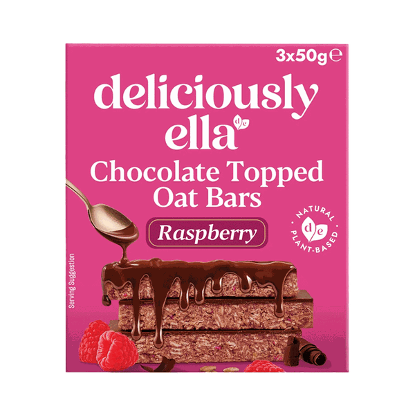 Raspberry Choc Topped Oat Bars from Deliciously Ella 