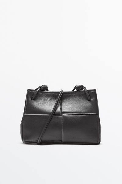 Nappa Leather Crossbody Bag With Seam Details