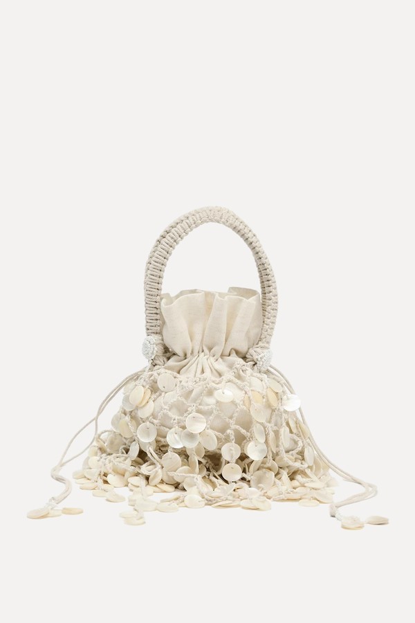 Pearlescent Appliqué Handbag