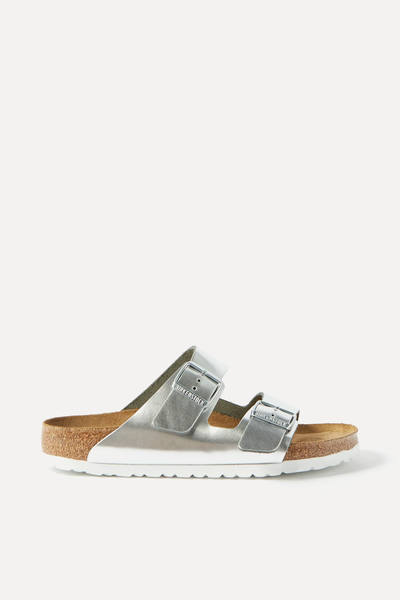 Arizona Metallic-Leather Sandals from Birkenstock