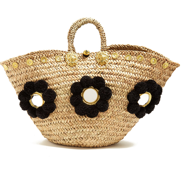 Sicilian Pompom Straw Tote from Muzungu Sisters
