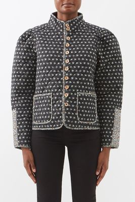 Pascala-Print High-Neck Quilted-Cotton Jacket from Sea
