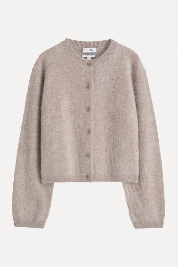 Brushed-Cashmere Crew-Neck Cardigan from COS