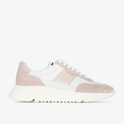 White & Pink Genesis Low Top Sneakers from Axel Arigato