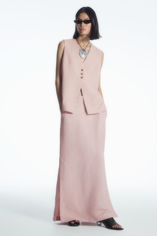 Linen-Blend Maxi Skirt from H&M