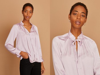 Crocus Drape Tie Neck Top, £90