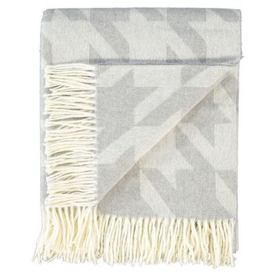 Grey Chunky Houndstooth Throw