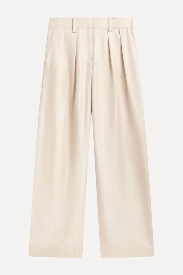 Marfa Pleated Silk Trousers from The Frankie Shop