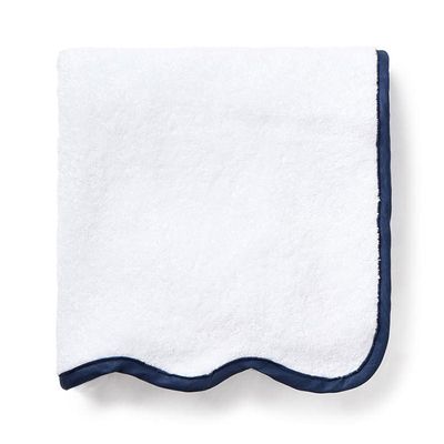 White and Navy Scallop Towel from Rebecca Udall