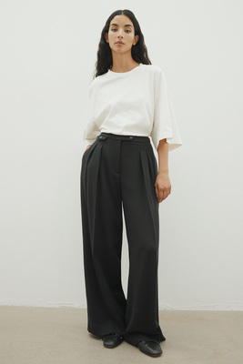 Wide Wool-Blend Trousers  from H&M