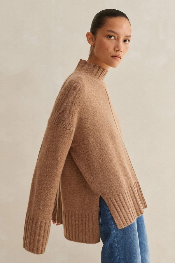 Cashmere High Neck Relaxed Jumper from ME+EM
