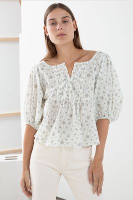 Floral Cotton Puff Sleeve Blouse from & Other Stories