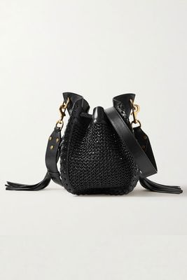 Radja Whipstitched Leather-Trimmed Raffia Bucket Bag from Isabel Marant