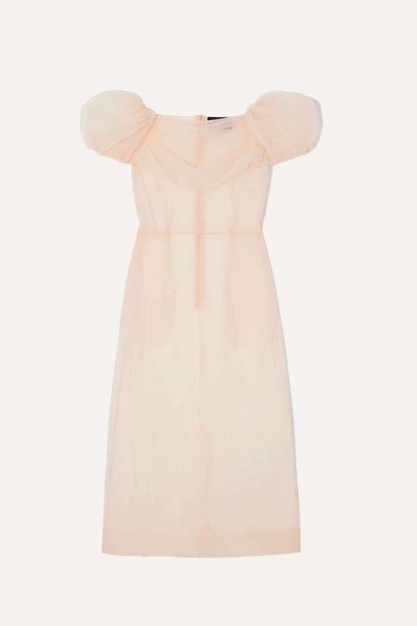 Gathered Layered Tulle Midi Dress from Simone Rocha