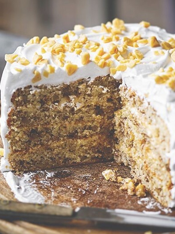 Walnut Cake With Honeycomb Frosting