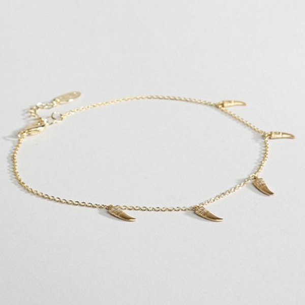 Gold Tusk Detail Anklet  from Orelia 