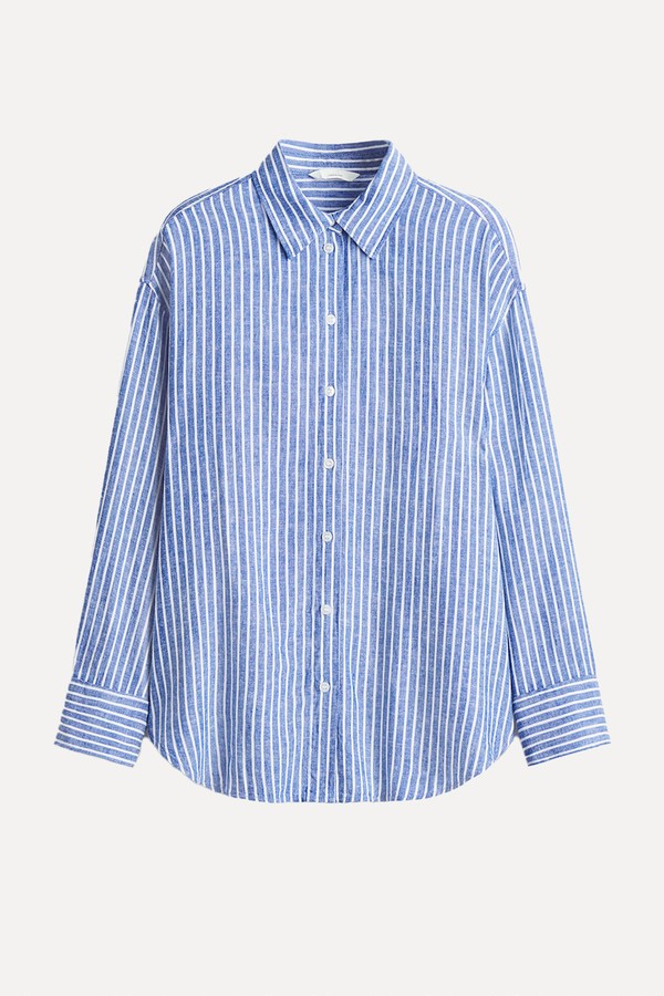 Oversized Linen-Blend Shirt