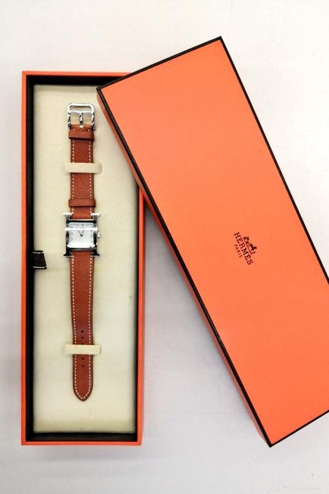 Ivory Dial Leather Belt Watch from Hermés