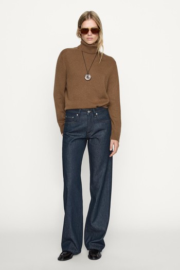 Mid-Rise Wide-Full Length Relaxed Fit Jeans from Massimo Dutti