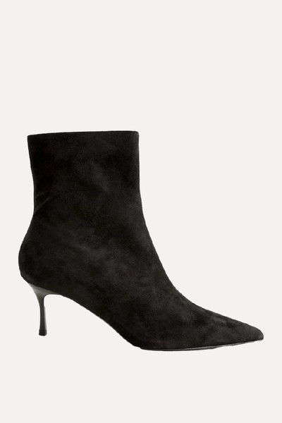 Suede Forever Comfort® Pointed Toe Skinny Heeled Ankle Boots