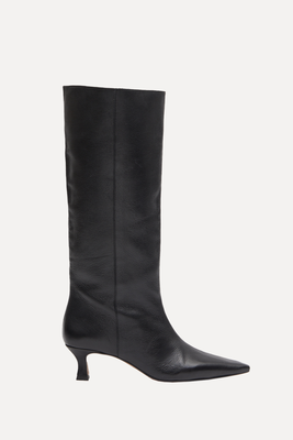 Camila Leather Kitten Heel Knee Boots from Hush