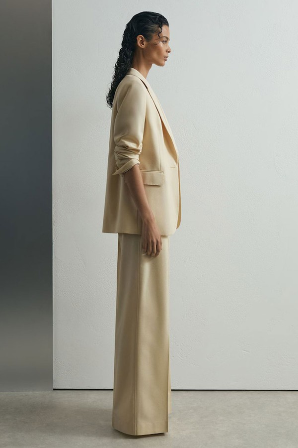 Anya Silk-Wool Wide-Leg Suit Trousers from Reiss 