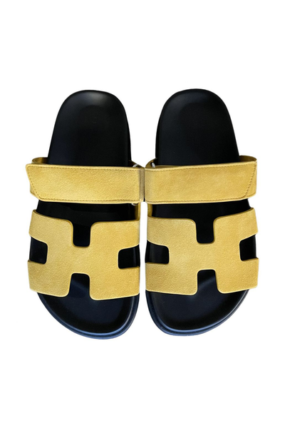 Yellow Suede Chypre Sandal from Hermès