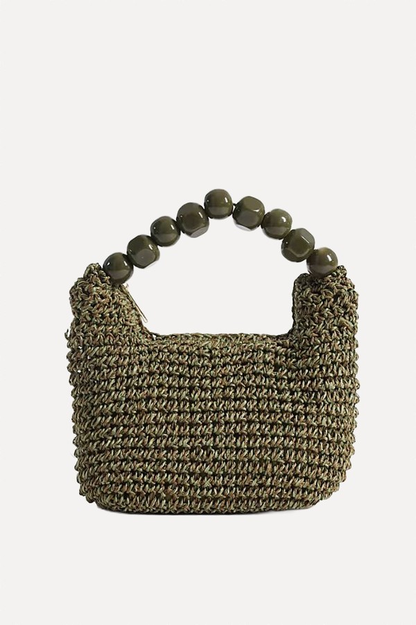 Straw Grab Clutch Bag With Resin Ball Handle  from ASOS DESIGN