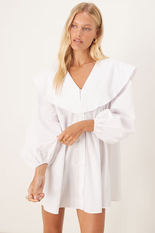 Shirt Mini Dress With Oversized Collar from ASOS DESIGN