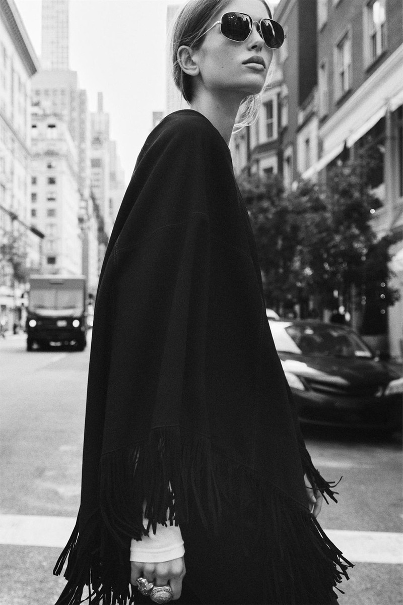 Leather Fringe Cape from Zara