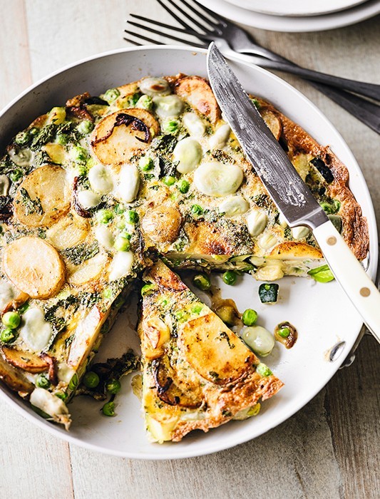 Courgette, Pea & Broad Bean Frittata