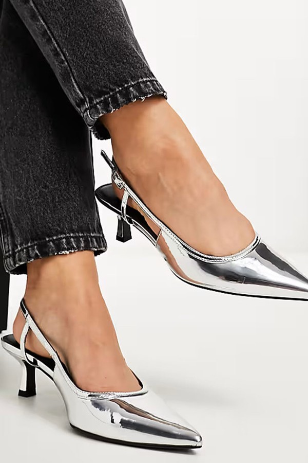 Wide Fit Strut Slingback Kitten Heeled Shoes from ASOS DESIGN