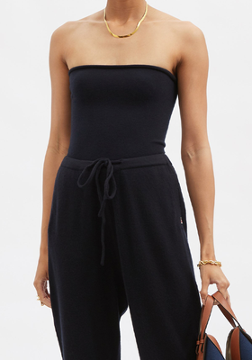 No. 180 Rolled-Edge Stretch-Cashmere Bandeau Top from Extreme Cashmere