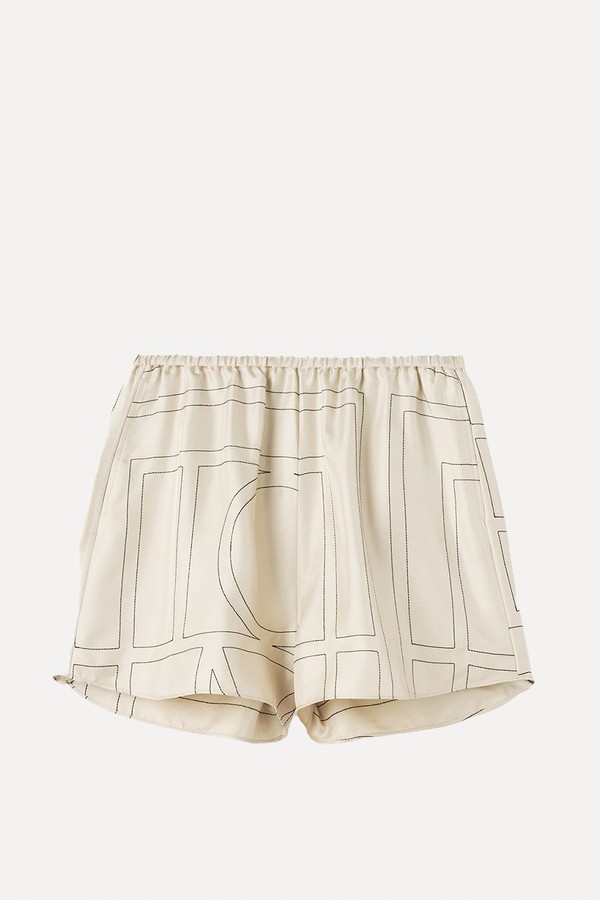 Monogram Silk PJ Shorts from TOTEME